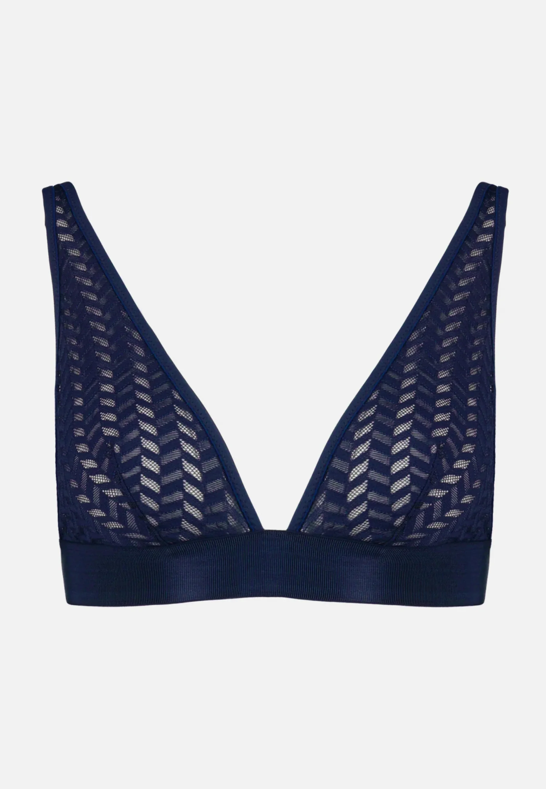 Soutien-gorge triangle sans armature bleu marine en dentelle - Agathe Marine - Image 6