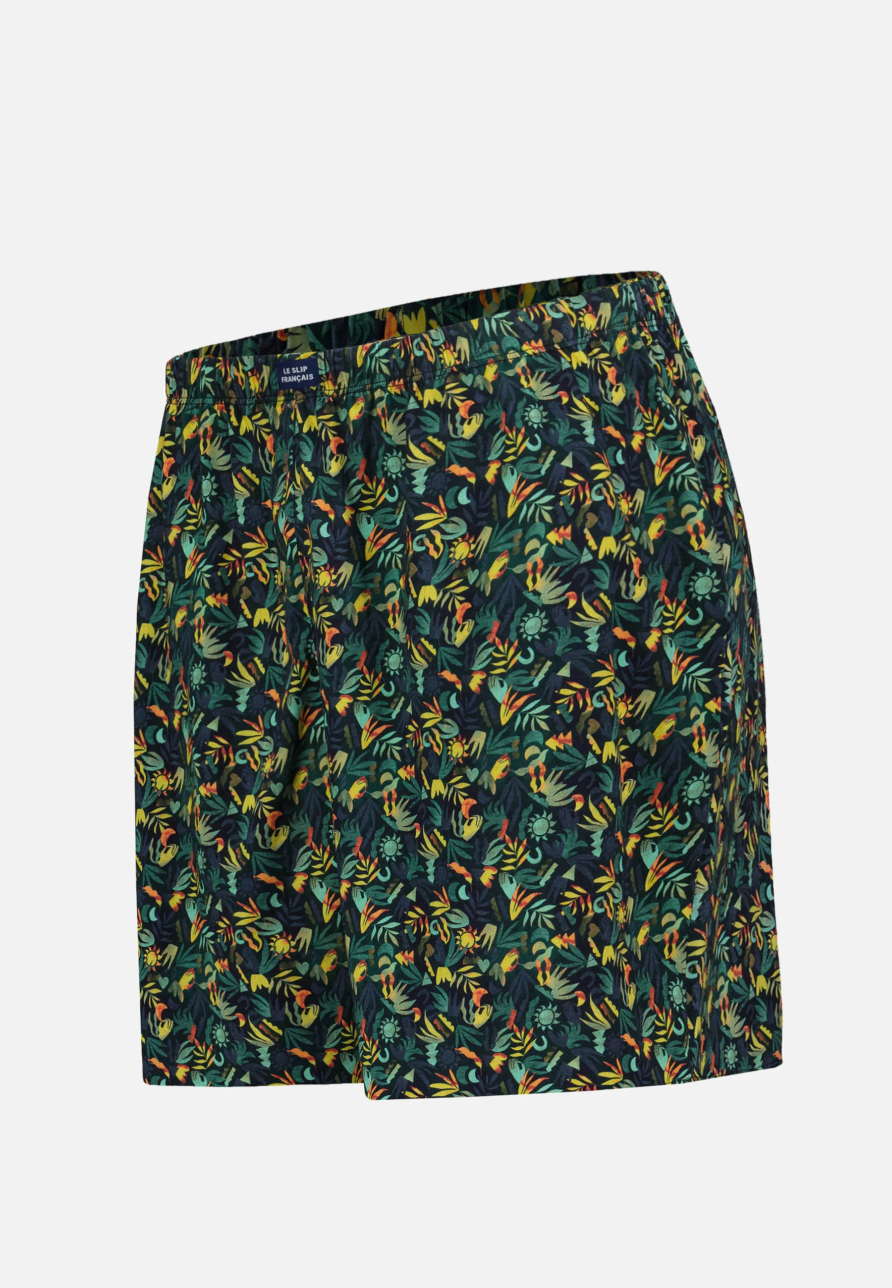 Bas de pyjamas court à motif jungle en coton - Fredy Jungle Kaki Veronese - Image 6