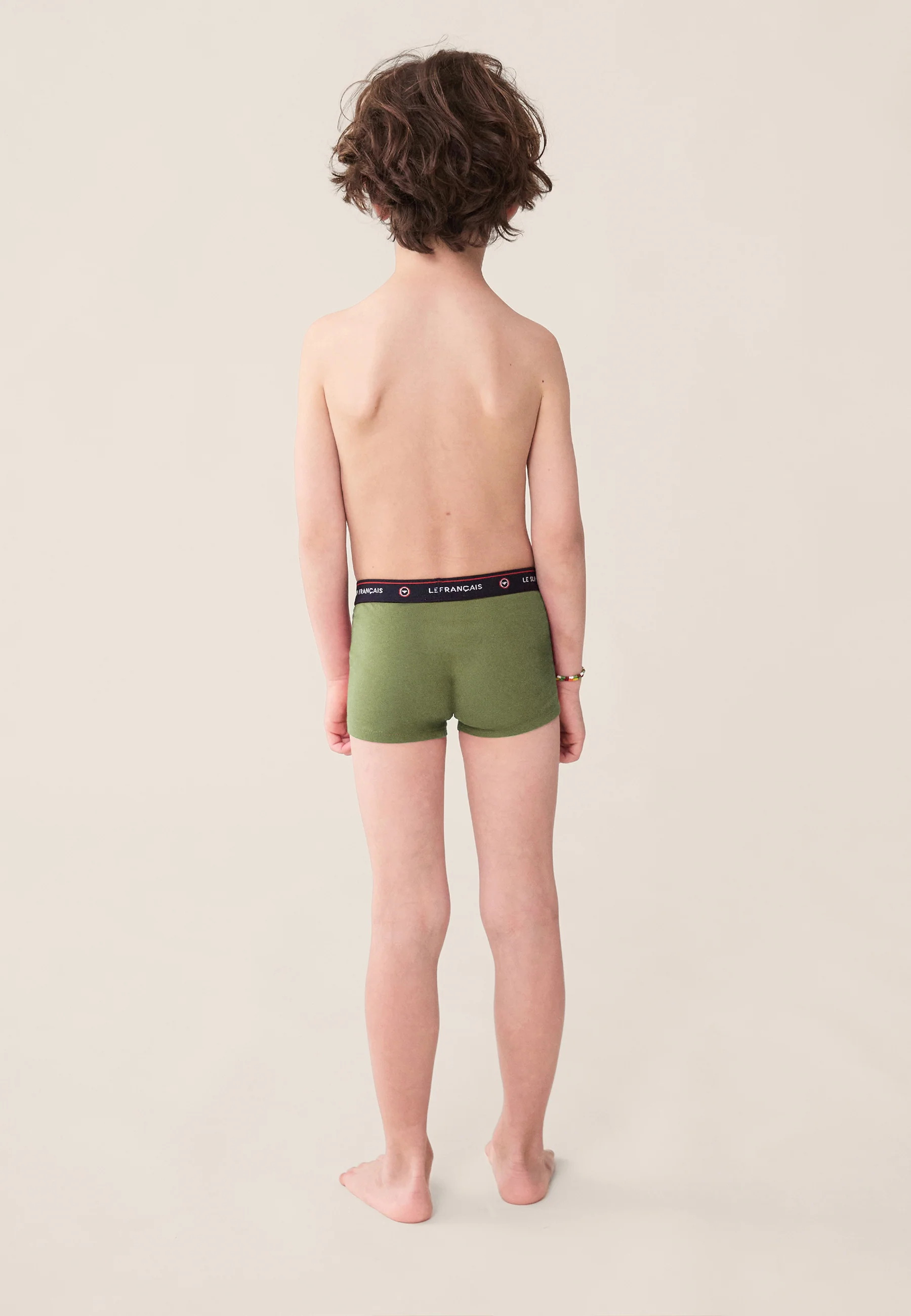 Boxer enfant vert en coton - Petit Joseph Kaki Veronese - Image 3