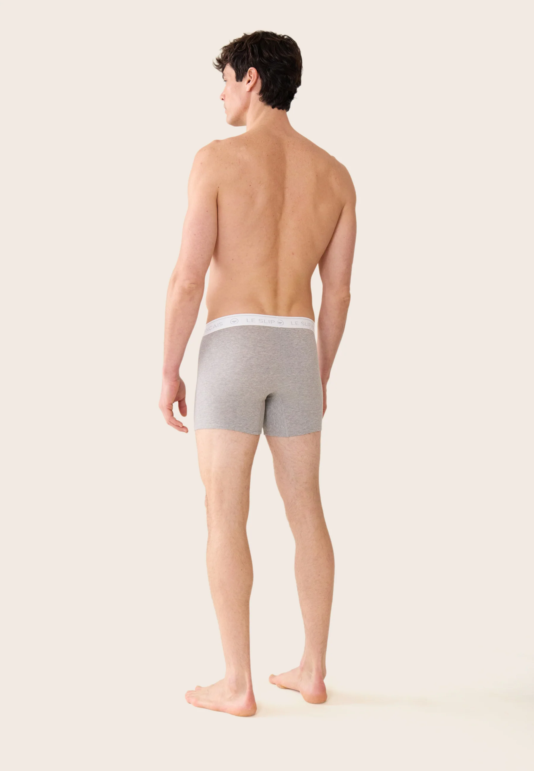 Boxer long gris en coton - Redoutable Long Gris Chiné - Image 3