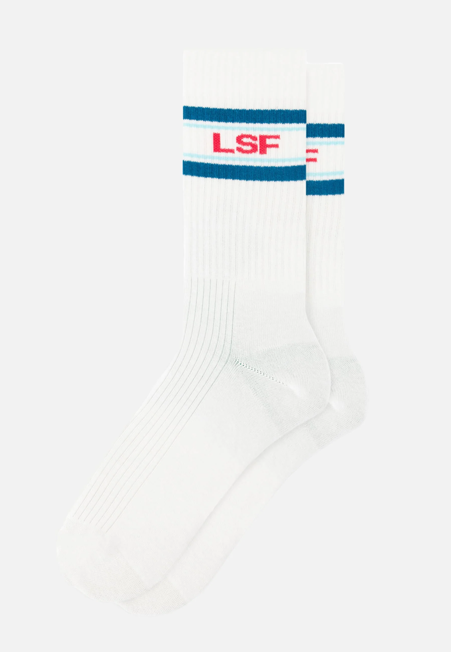 Chaussettes de sport mi-hautes rayées bleu, vert et rose - Wilfried Lsf Bleu Canard Vert D'Eau Rose Cerise