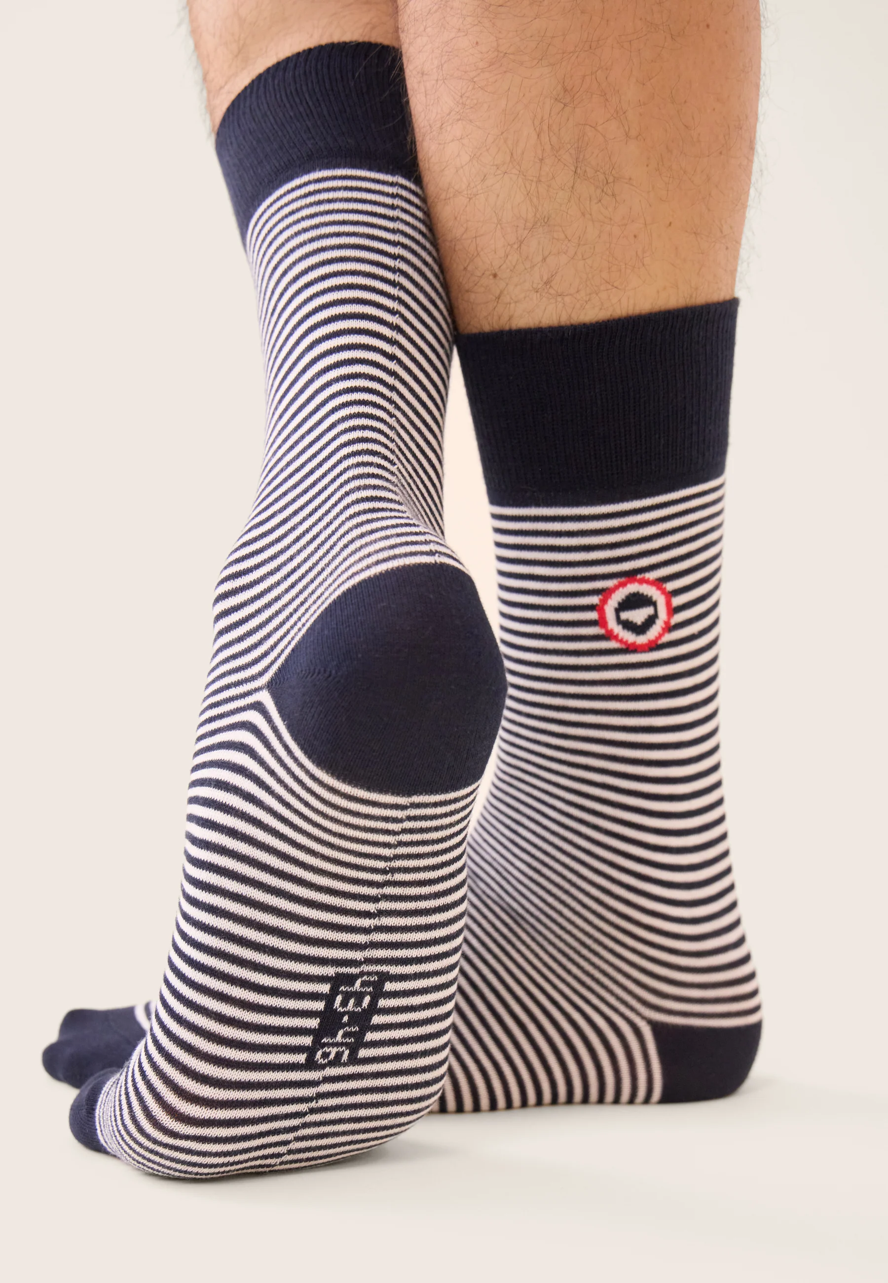 Chaussettes mi-hautes marinière bleu marine - Robuste Mariniere Bleu - Image 3