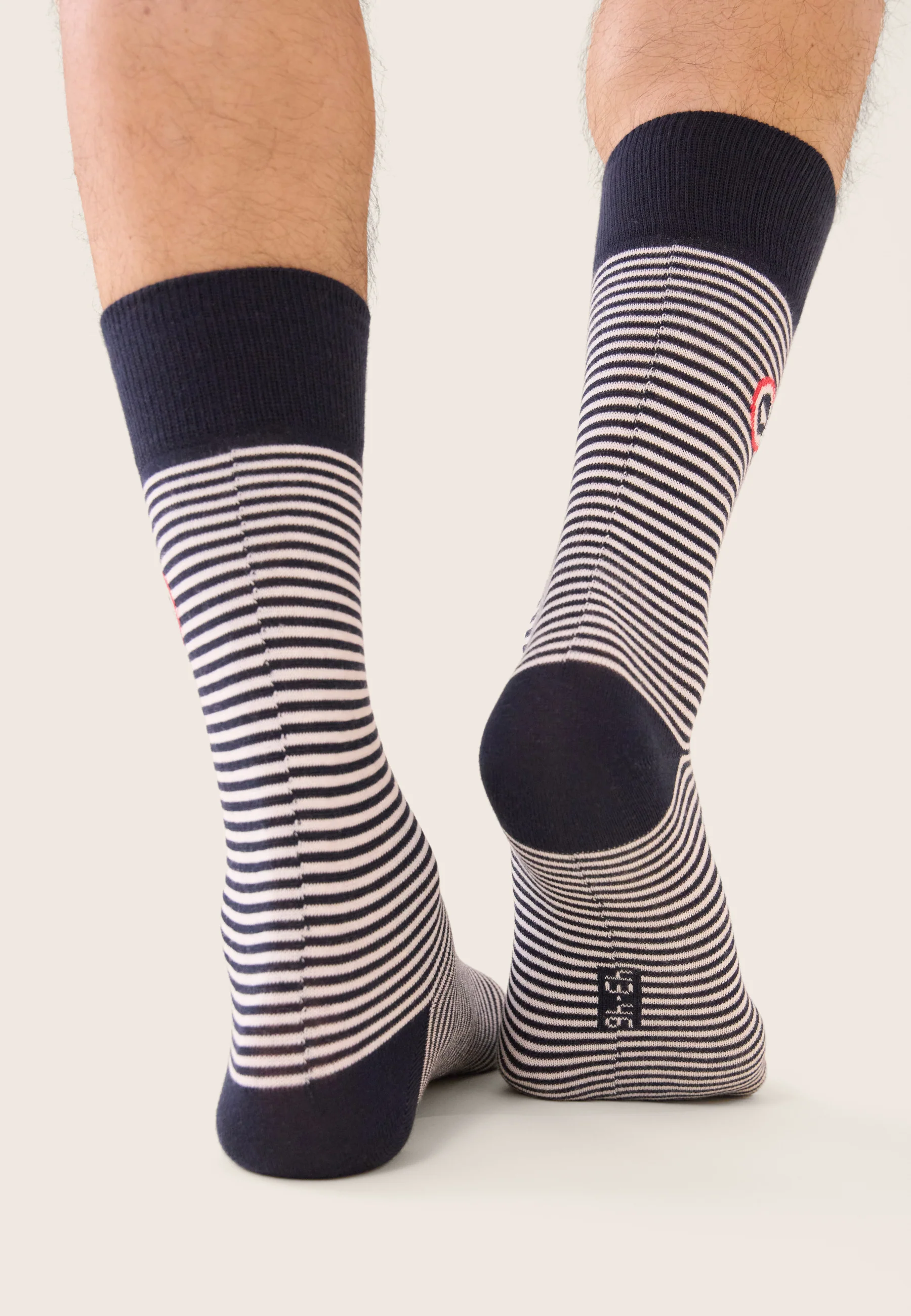 Chaussettes mi-hautes marinière bleu marine - Robuste Mariniere Bleu - Image 4