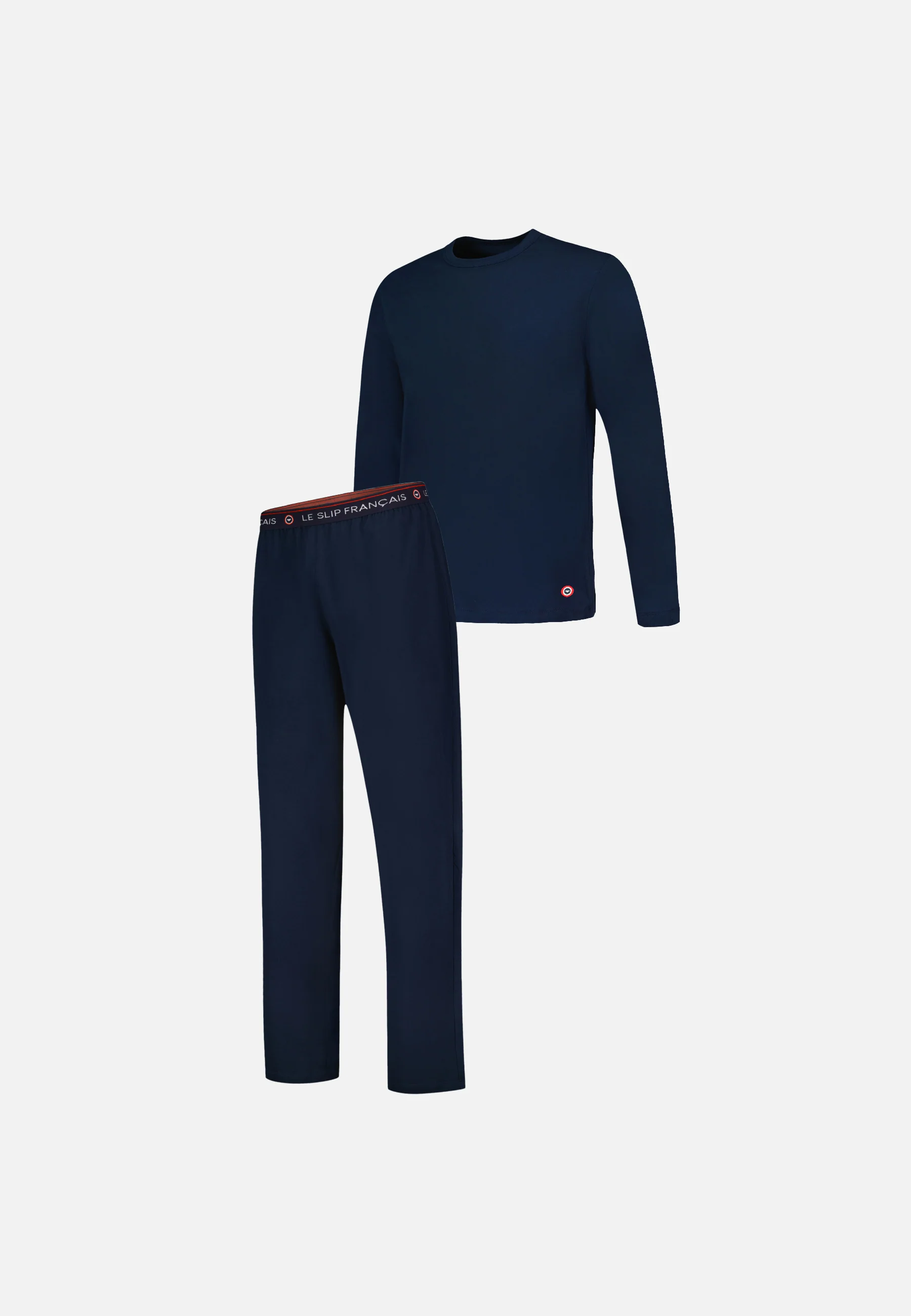 Ensemble pyjama haut et pantalon bleu marine en coton - Pyjama haut manches longues superbe et bas de pyjama long indomptable Marine - Image 5