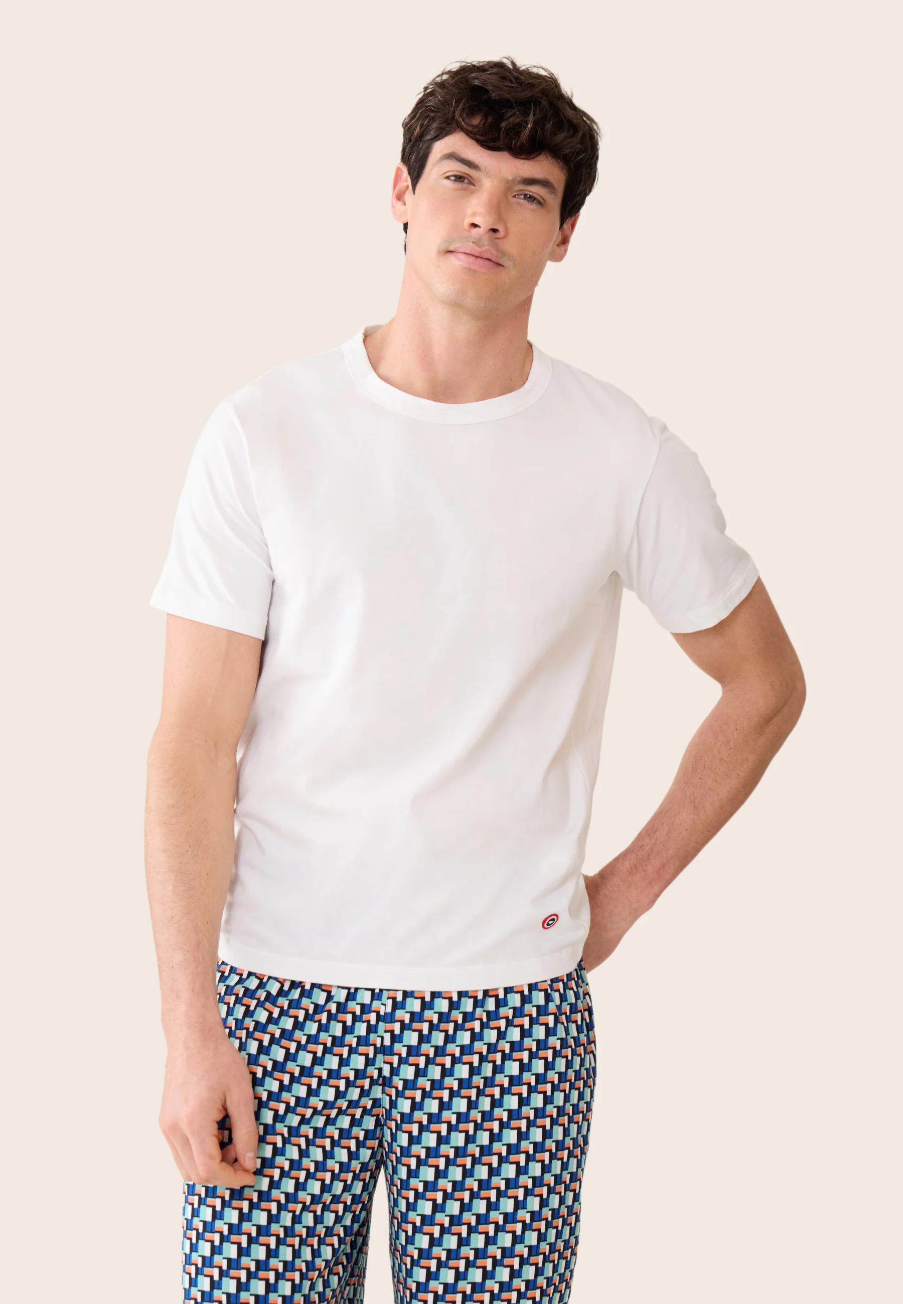 Ensemble pyjama haut et short en coton - Pyjama haut manches courtes formidable Blanc et bas de pyjama fredy Corbusier - Image 4