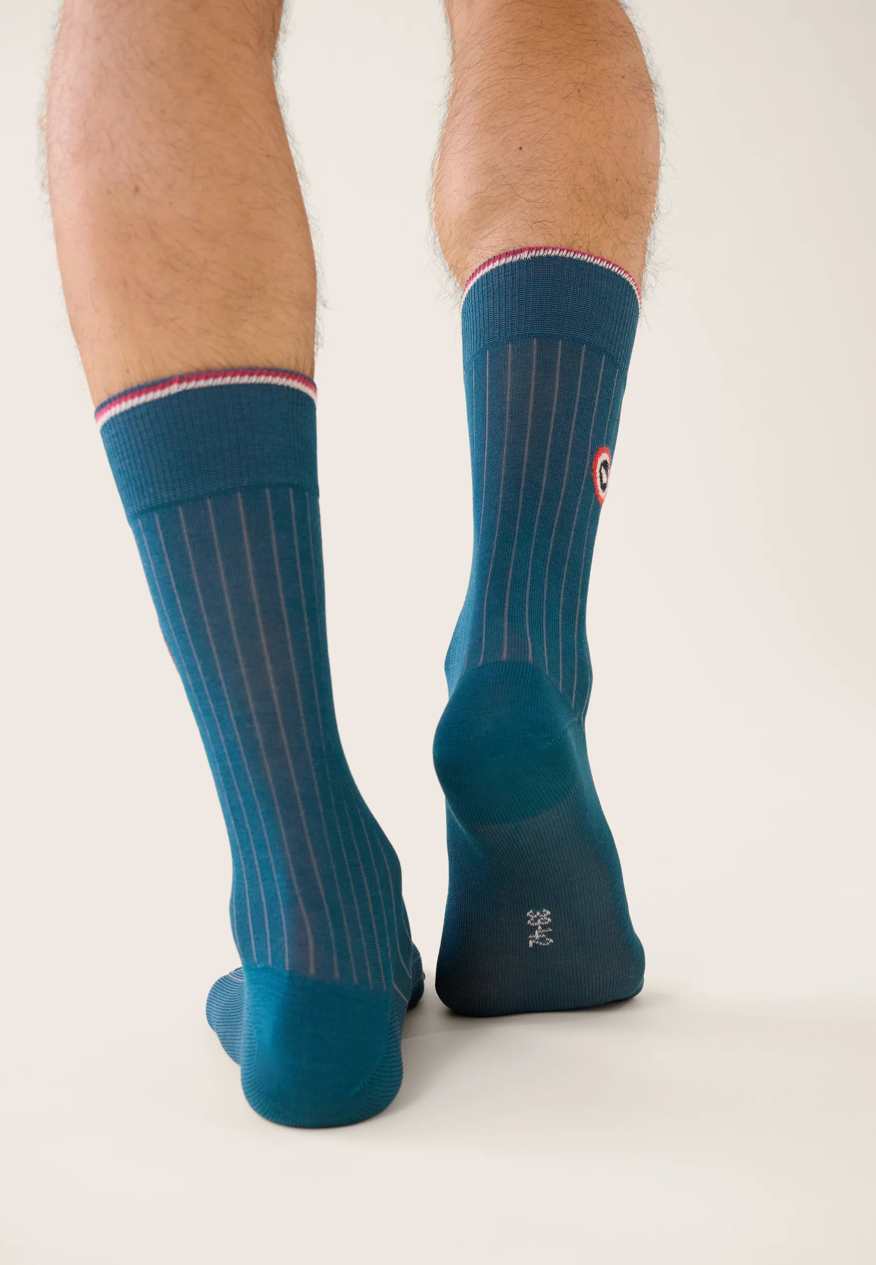Lot de 2 chaussettes mi-hautes en fil d'Écosse - Chaussettes Bleu Canard Marine - Image 4
