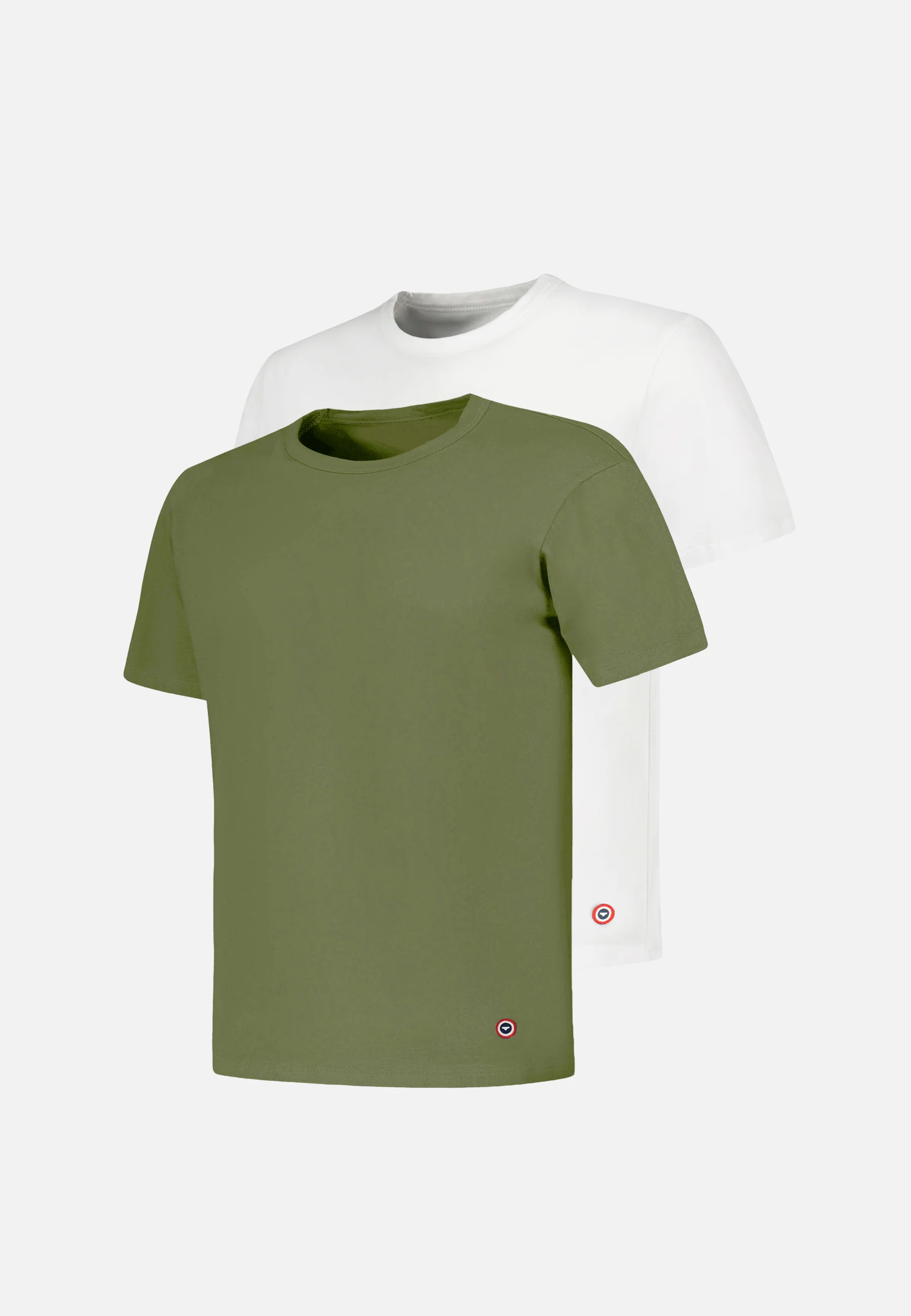 Lot de 2 t-shirts manches courtes en coton - T-shirts manches courtes Formidable Kaki Veronese Blanc