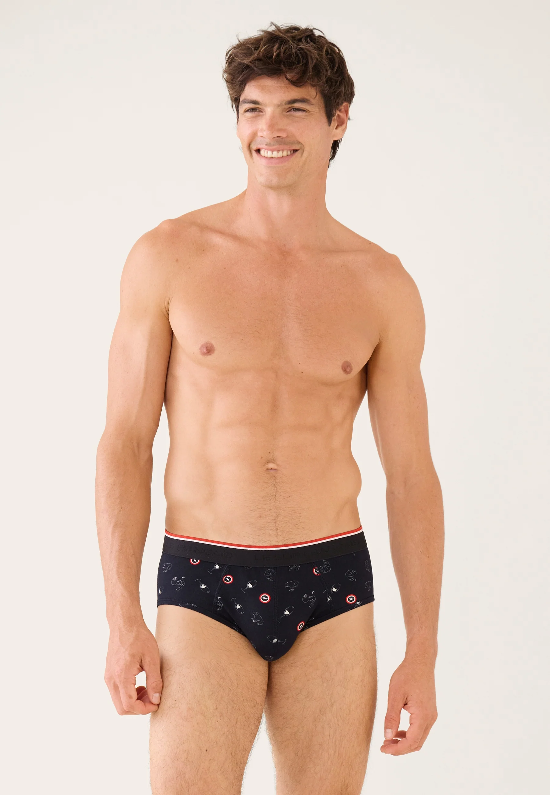 Lot de 3 slips en coton - Slips Marine Vie en Slip Rouge Marine - Image 2