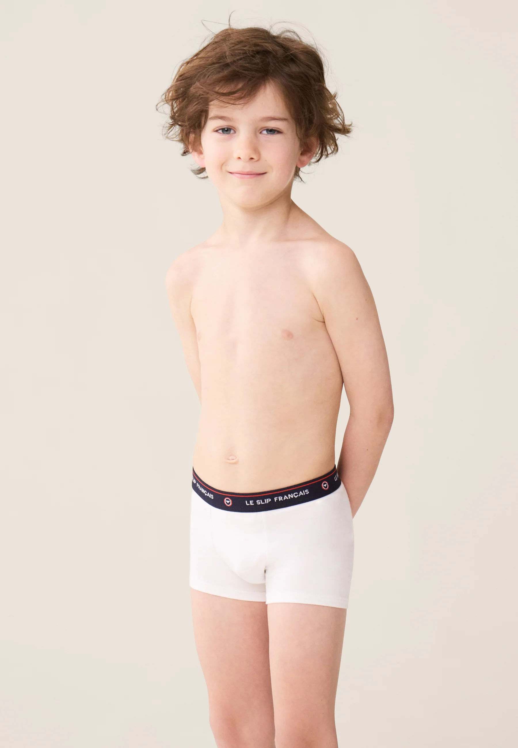 Lot de 5 boxers enfant en coton - Boxers Marine Marinière Bleu Jean Blanc Tournesol - Image 2