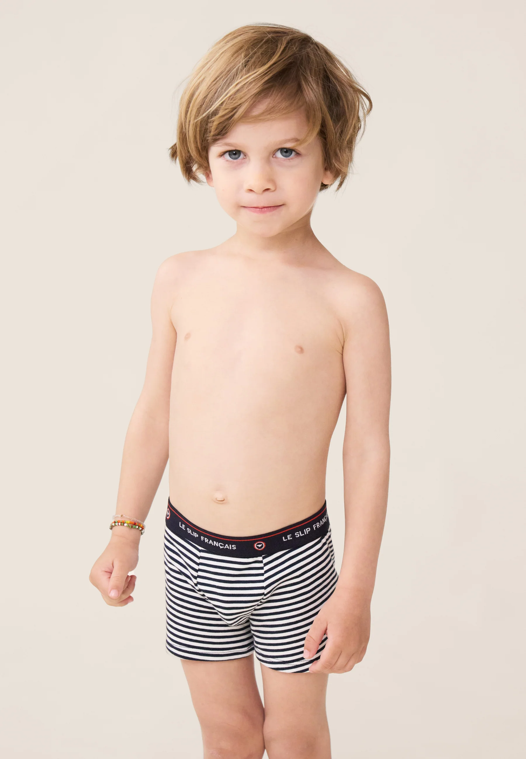 Lot de 5 boxers enfant en coton - Boxers Marine Marinière Bleu Jean Blanc Tournesol - Image 4