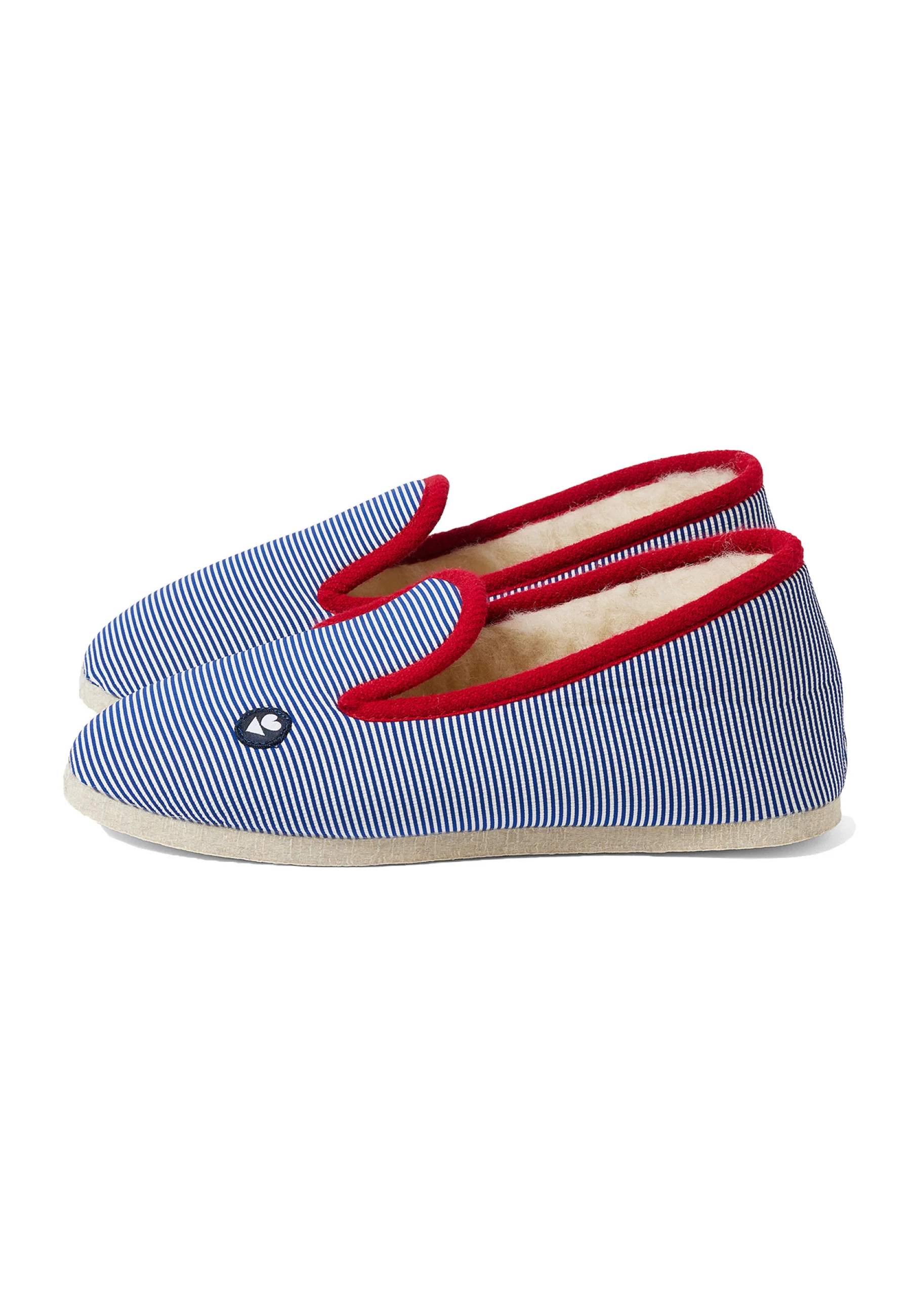Chaussons d'intérieur en laine - Pantoufles Rayure Marine - Image 3