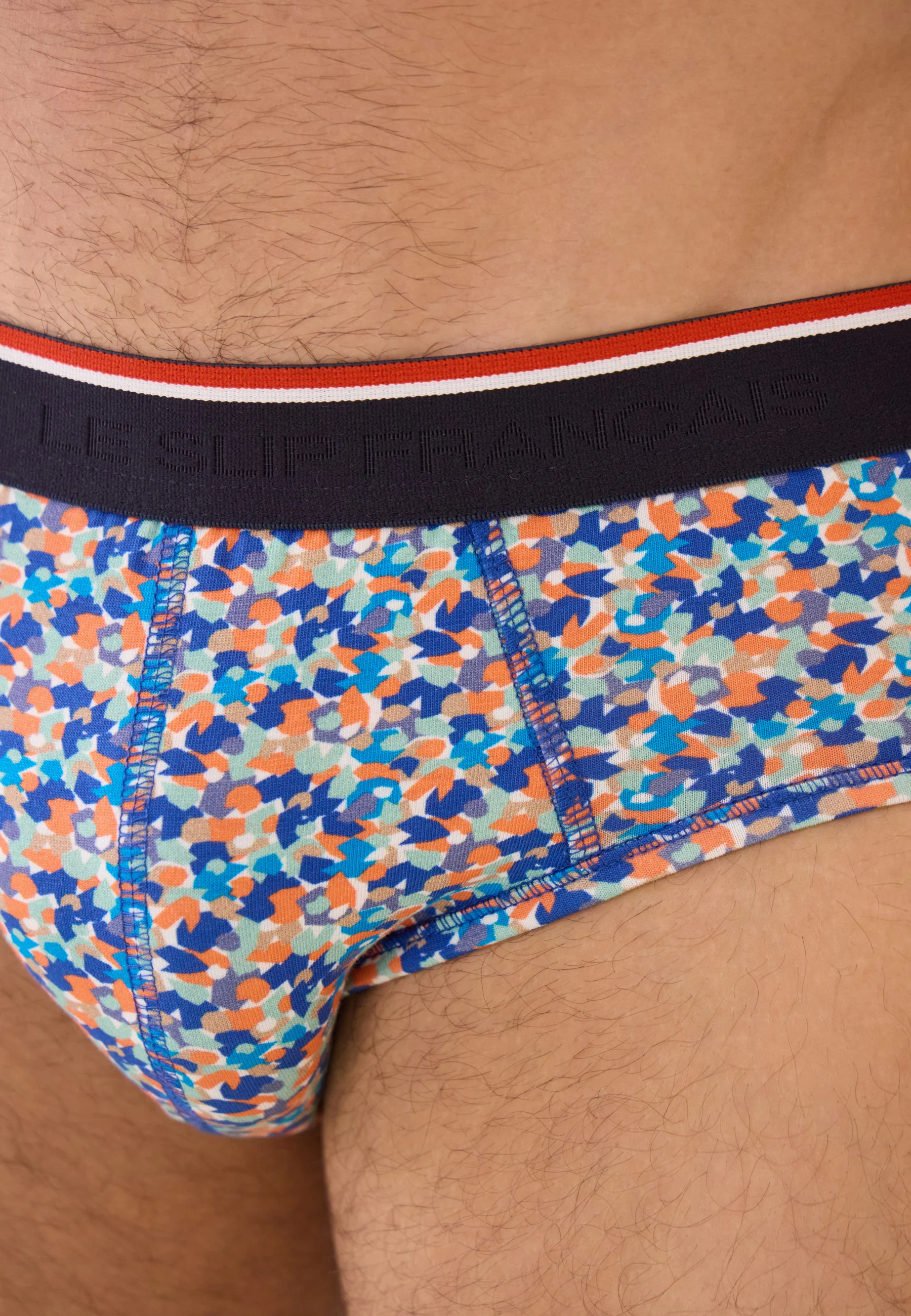 Slip bleu à motif confetti en coton - Terrible Confetti Bleu Nautique - Image 4