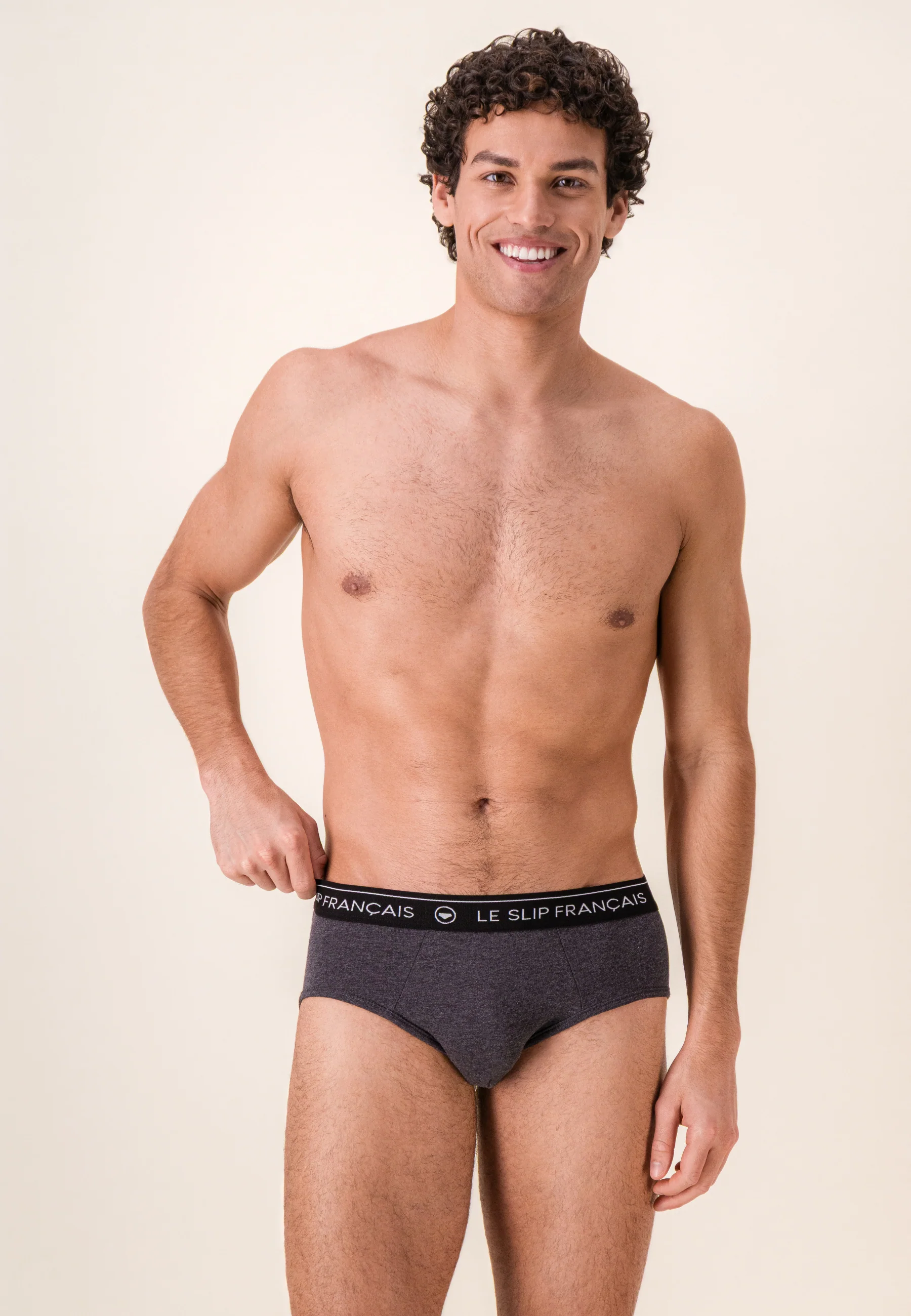 Slip gris en coton - Intrepide Gris Anthracite - Image 2
